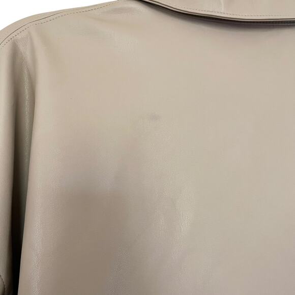 Zara Tan Faux Leather Button Front Collared Shacket Shirt Jacket Size XL - Picture 10 of 10